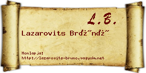 Lazarovits Brúnó névjegykártya